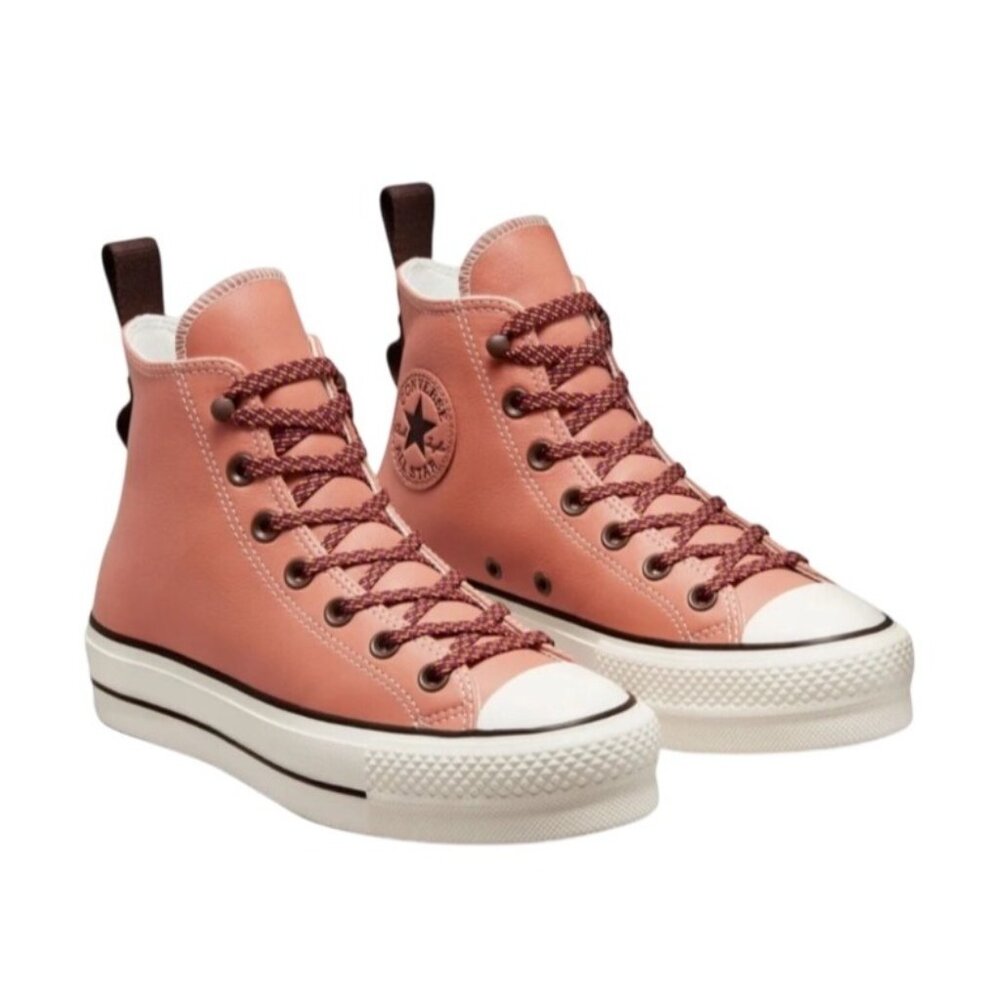 Converse Chuck Taylor Lift Platform Terra Blush Leather High Top Size 8 New